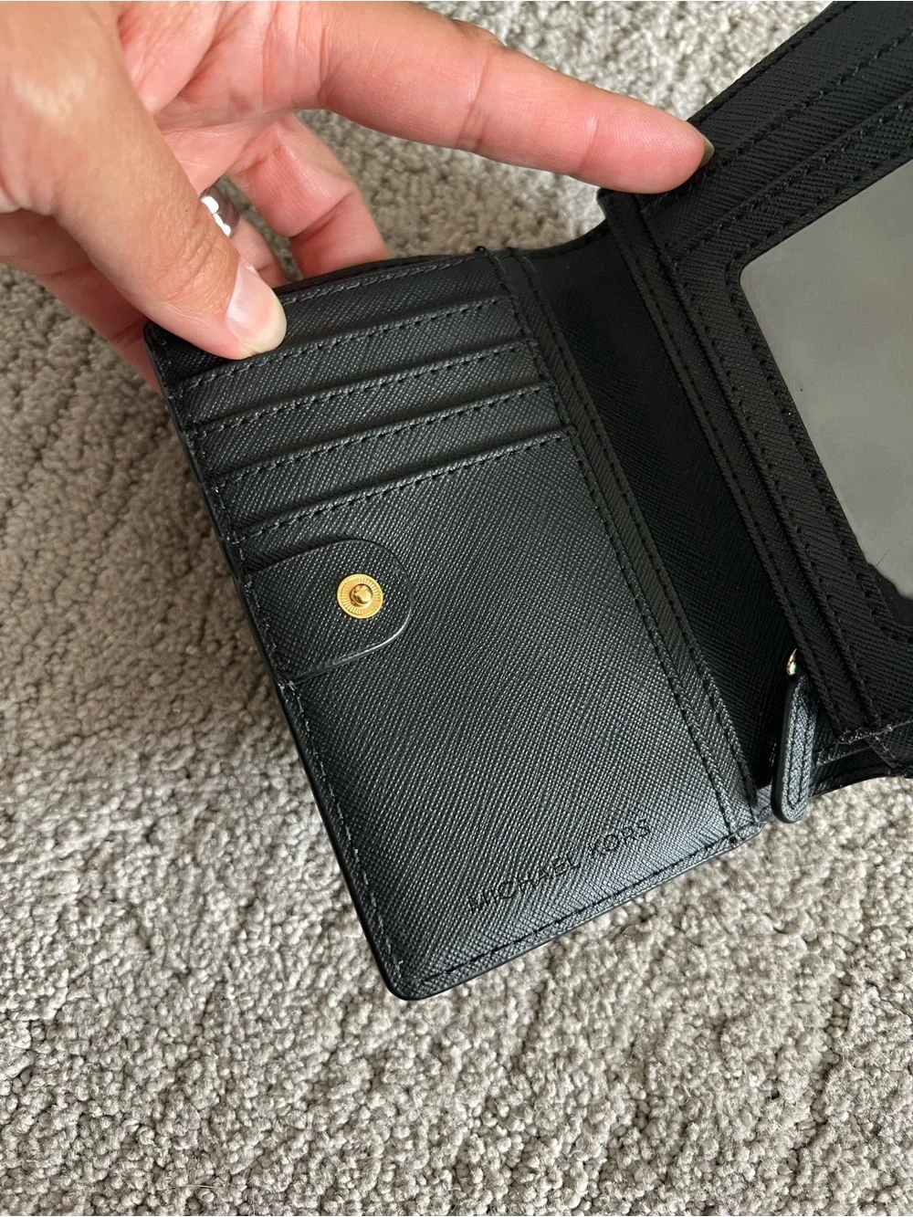 Michael Kors Black Wallet with Gold Logo